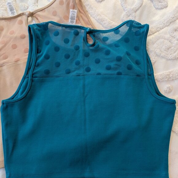Lot of 3 Ambiance Apparel crop tops cream and teal EUC - Picture 5 of 9
